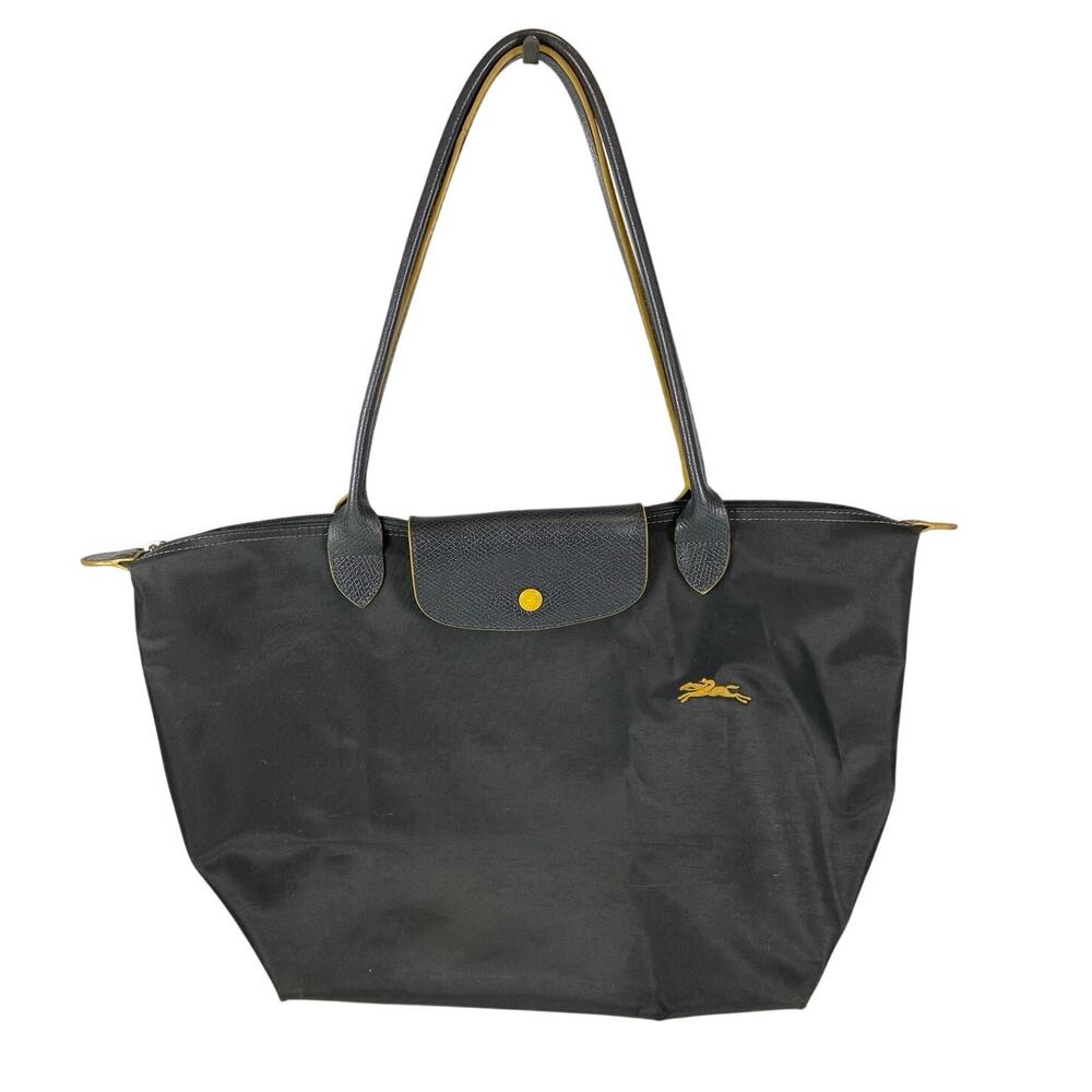 Longchamp Le Pliage Large Nylon Tote Shoulder Bag Dark Gray - Picture 2 of 16